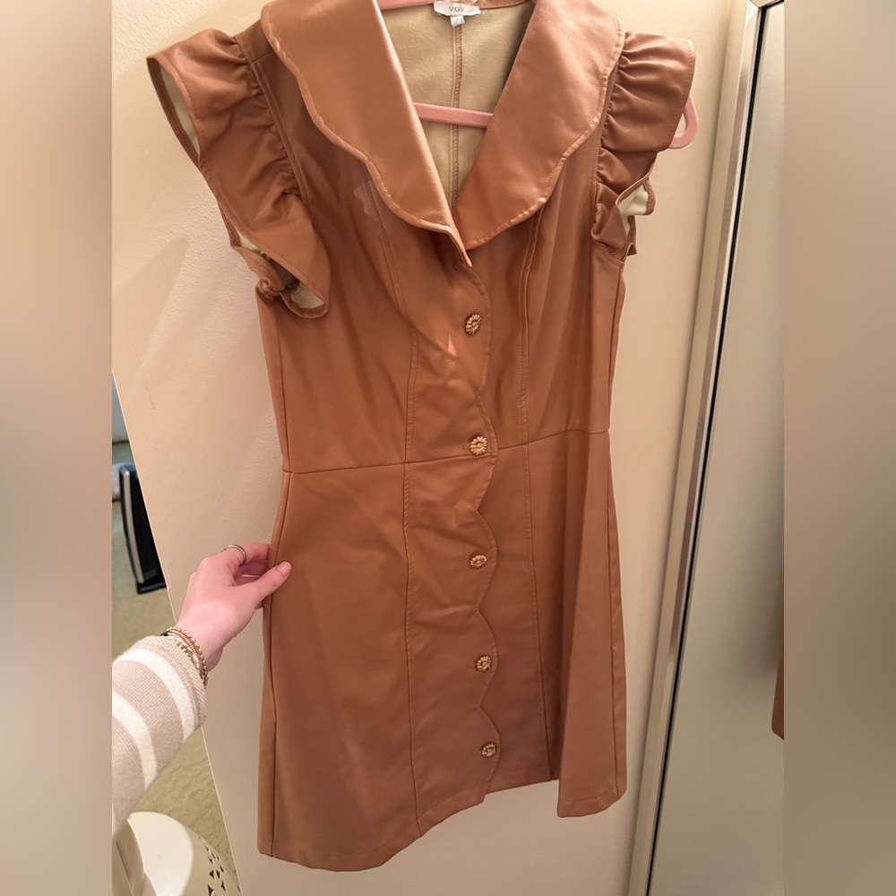 Voy Tan Pleather Dress